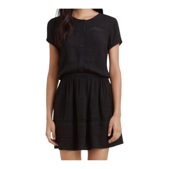 Talula Aritzia XS Kissett Black Short Sleeve Mini Dress - Picture 1 of 6